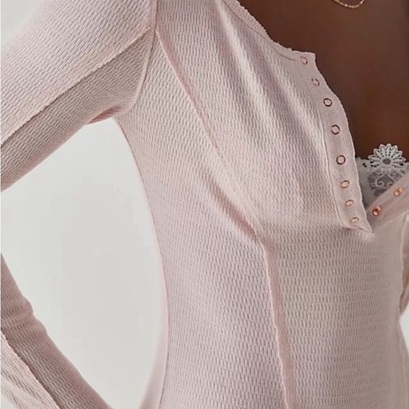 NWT Free People FIRM PRICE XS Pink Sloane bodysuit Retail $98 - Picture 4 of 5